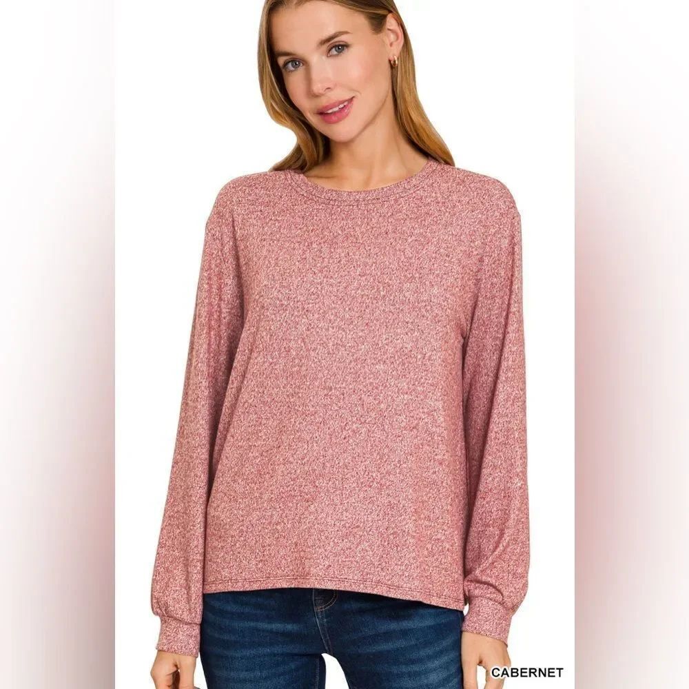 Zenana Outfitters Women's Cabernet Long Sleeve Sweater ht-2391y